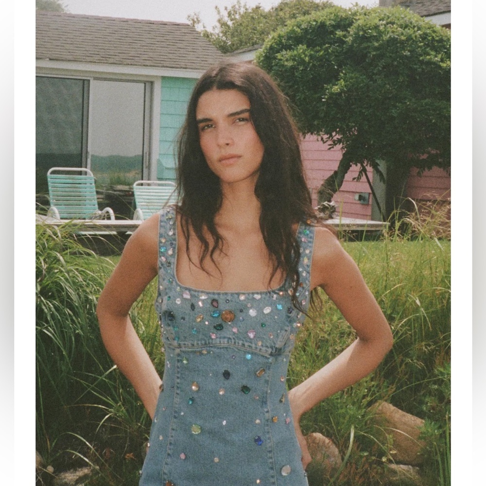 Zara TRF Jewel Denim Dress - Picture 4 of 8